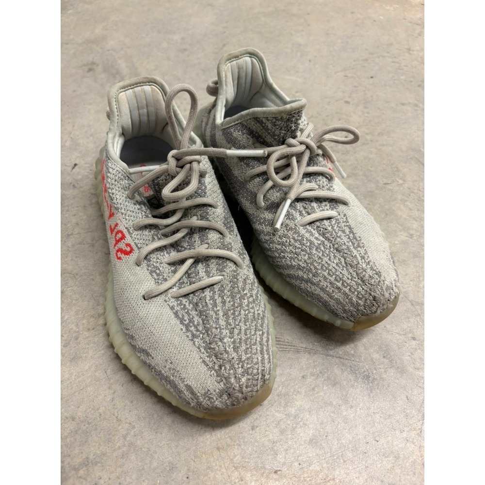 Adidas Yeezy Boost 350 V2 Light Red Stripe Grey‎ Knit Men's Shoes Size 7